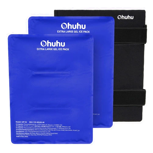 Ohuhu Ice Packs for Injuries: Ohuhu 2 Pack XL Reusable Ice Packs with Wrap 14
