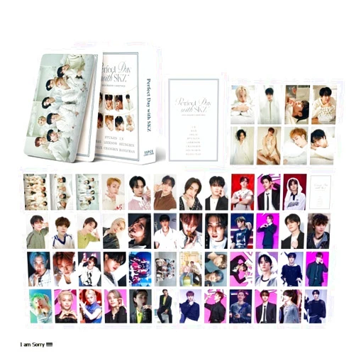 Efoot 55PCS Stray Kids Photocards 2024 New Album Lomo Cards,Stray Kids Cards for Gift and Fans Collection (White)