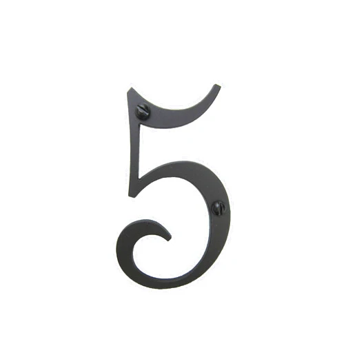 Bushere & Son Iron Studio Inc. Classic Smooth Spanish Style Address Number 5 (Black)
