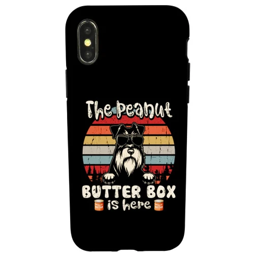 The Peanut Butter Box Is Here Miniature Schnauzer iPhone X/XS The Peanut Butter Box Is Here Funny Miniature Schnauzer Case