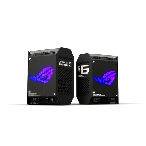 ASUS ROG Rapture GT6 (2PK) AX10000 Tri-Band WiFi 6 Gaming Mesh System, Covers up to 5,800 sq ft, 2.5 Gbps Port, Triple-Level Game Acceleration, UNII 4, Free Lifetime Internet Security, Black