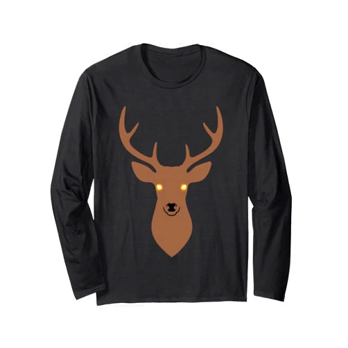 Funny Deer In The Headlights Costume Uniform Deer in The Headlights Matching Couples Halloween Costume Long Sleeve T-Shirt
