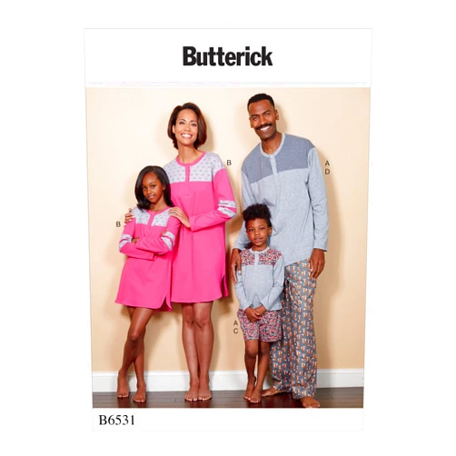 Butterick Patterns Misses'/Men's/Childrens'/Boys'/Girls, Tunic, Shorts and Pants Tops, OSZ (ADT SML-XLG KIDS 3-8)