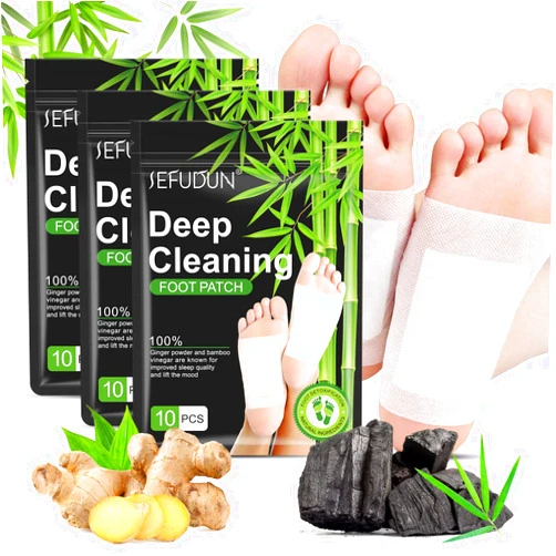 Sefudun 30PCS Deep Cleansing Foot Pads, Adhesive Sheets for Foot and Body Care Better, Natural Ginger Powder Bamboo Vinegar Foot Patches for Pain Relief, Relieve Stress, Relaxation