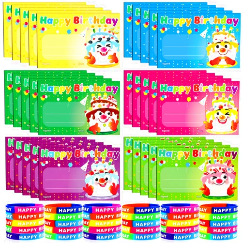 Eaasty 60 Pcs Marquee You're a Star Student Certificates Preschool Award Card Super Star Happy Birthday Wristband Award Recognition Positive Behavior of The Week Certificate for Kid(Happy Birthday)