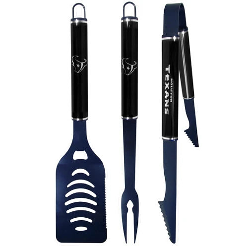 Siskiyou Sports NFL Houston Texans 3 pc Color and Black BBQ Set, Team Colors, One Size