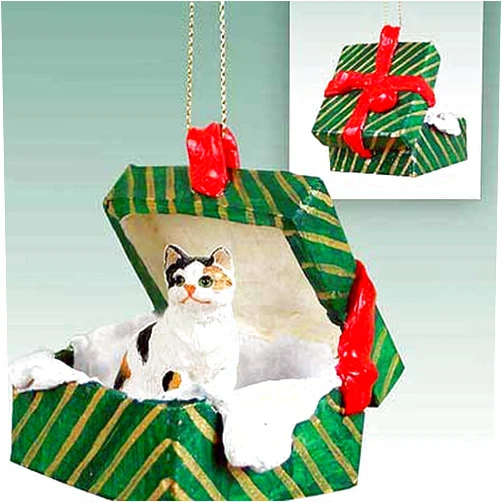 Conversation Concepts Calico Cat Gift Box Christmas Ornament Calico Shorthaired - Delightful!