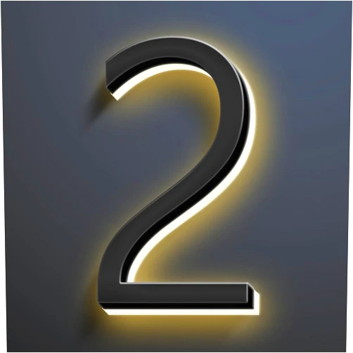 Aniaoie LED House Numbers, Stainless Steels Backlit LED Floating Home Address Numbers, Up-Scale Modern Look, Lighted House Numbers, Illuminated Address Numbers Signs,6 Inch/150mm,2