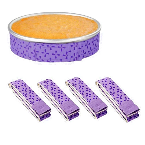 Winerming 4-Piece Bake Even Strip,Cake Pan Strips,Cake Pan Dampen Strips,Cake Pan Strips, Super Absorbent Thick Cotton,Keeps Cakes More Level and Prevents Crowning with Cleaner Edges