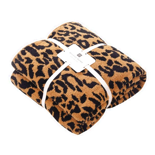 MH MYLUNE HOME Micro Plush Leopard Blanket (51x63 inches, Brown) Ultra Soft & Warm Reversible Leopard Pattern Throw Blanket for Couch Bed Sofa