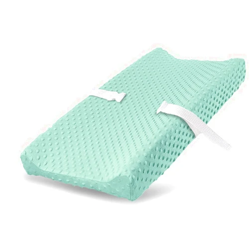 LITTLE TOTS BABY Changing Pad Cover - Breathable Minky Dots Plush Changing Table Cover Ultra Soft Changing Table Sheets Wipeable Diaper Changing Pad Covers for Newborns Infant Babies Girls Boys (Bay)
