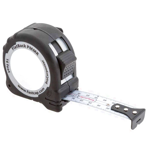 FastCap ProCarpenter Metric/Metric Reverse Flatback Measuring Tape - Ideal for Professionals and Home Improvement - with Lever Action Belt Clip and Dual Locking System - 16 Foot - 99944I