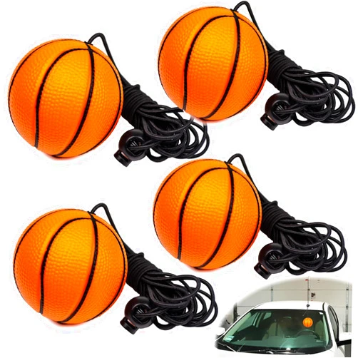 RONGWI 4 Pack Garage Parking Aid,Garage Car Stop Indicator,Garage Parking Assist Stop Ball,Parking Ball Guide System,Double Car Parking Aid with Telescopic Adjustable Length(Basketball Shape)