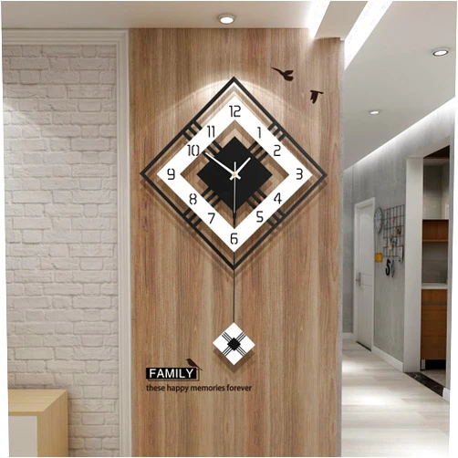 FLEBLE Extra Large Wall Clocks for Living Room Decor Modern Big Silent Pendulum Wall Clock Battery Operated Quartz for Office Indoor 30 Inch Giant Black Wall Clock Home Decorative for Kitchen Bedroom