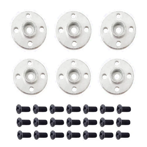 Honbay 6PCS Metal Servo Arms Horn Aluminum Round 25T Standard Servo Disc with Screw for RC Robot Boat Car Airplane Hop-up Parts