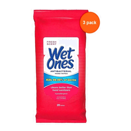 Wet Ones 20CT Wet Ones Wipes - Pack of 3