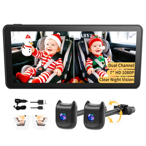 KOUENOM Dual Car Camera Baby Monitor with 6.9