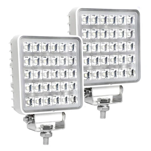 Exzeit Waterproof Led Boat Lights, 2 pc 60W Waterproof Test Deck/Dock Marine Lights 4200LMS 150°Flood Light, 4.3inches, 12/24 V Led Light Bar