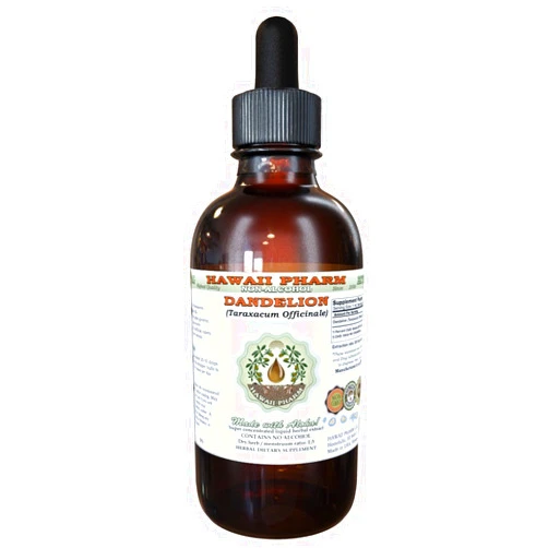 Hawaii Pharm Dandelion Alcohol-Free Liquid Extract, Organic Dandelion (Taraxacum Officinale) Dried Leaf Glycerite Hawaii Pharm Natural Herbal Supplement 2 oz
