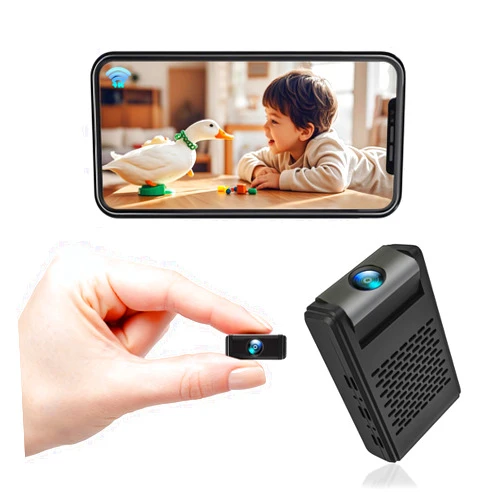 Beturnown Mini Security Camera, Nanny Cam with 180°Rotating Lens, Free Cloud & SD Storage, 4K WiFi Wireless Surveillance, No WiFi Recording, Motion Detection, Auto Night Vision