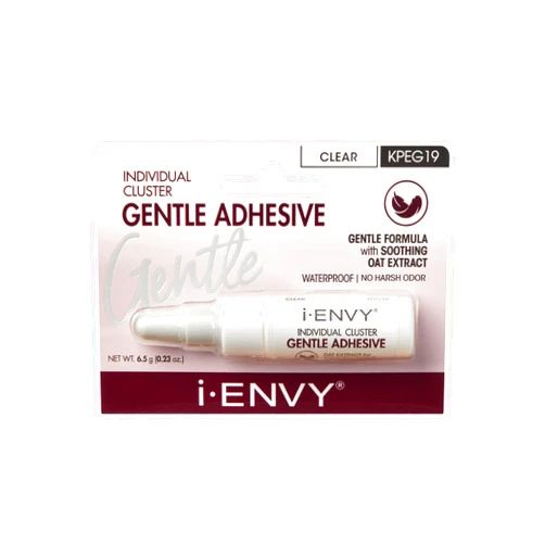 I•ENVY i-ENVY Individual Cluster Gentle Lash Adhesive, Waterproof & No Odor Eyelash Glue, Precision Nozzle for Cluster & Individual Lash, Gentle Soothing Oat Extract, All Skin Type (Clear)