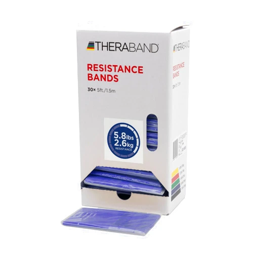 THERABAND Resistance Bands, 5 Foot, 30 Count Professional Latex Elastic Bands For Upper & Lower Body Exercise, Physical Therapy, Pilates, Home Workouts, & Rehab, Extra Heavy Blue, Intermediate Level 2