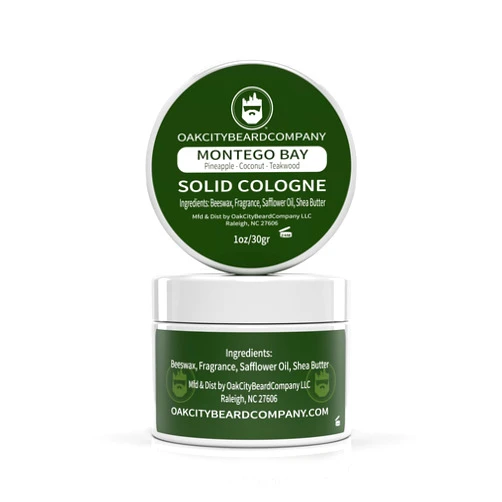 Oak City Beard Company - Montego Bay - Solid Cologne - 1 Ounce - Pineapple - Coconut - Teakwood