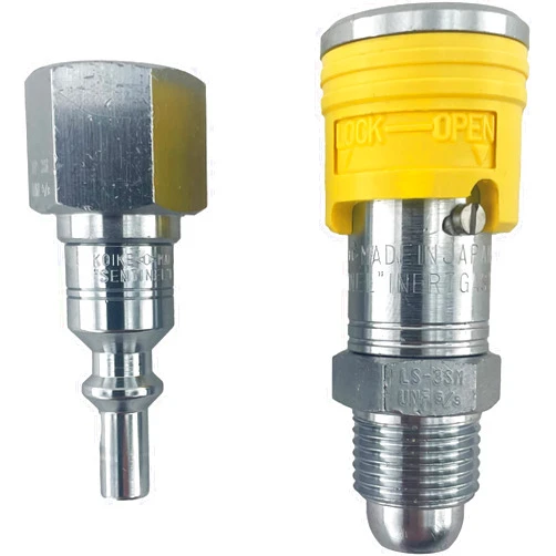KOIKE ARONSON Koike Welding Inert Couplers, Regulator to Hose, Safe Welding Disconnect, Single Push Secure Locking System.