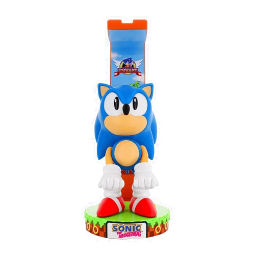 Exquisite Gaming: SEGA: Sonic Deluxe - Light Up Headphone Stand, Device, Controller & Phone Stand, Cable Guys, Includes 4' C Cable, Licensed Figure