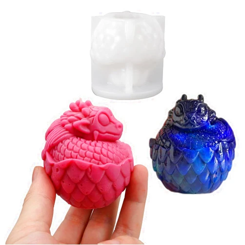 Permulaan Dragon Egg Scented Candle Silicone Mold for Easter DIY Crystal Dragon Baby Drops Silicone for Resin Dinosaur Home Decoration Animal Resin Cartoon Mold