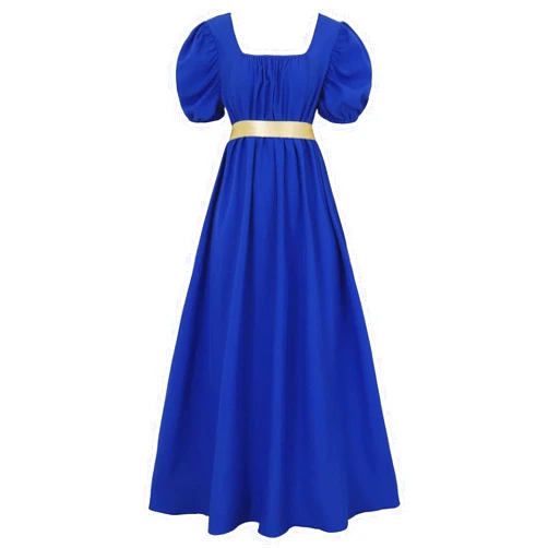 HEQU Regency Dresses for Women with Satin Sash Ruffled Puff Sleeve Empire Waist Dress Gown