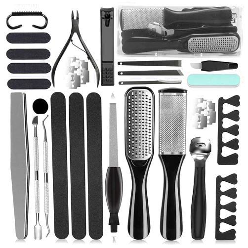 EKOCSIO 36 in 1 Pedicure Kit, Professional Pedicure Tools Foot Rasp Foot Dead Skin Remover for Home & Salon Care
