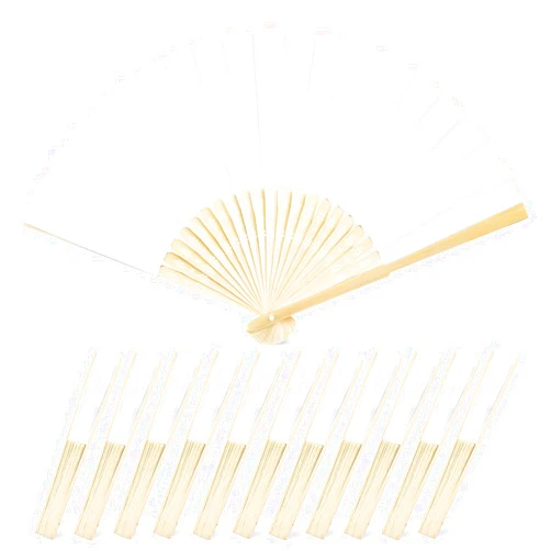 JOHOUSE Foldable Bamboo Fans, 12PCS Eastern Style Handheld Fan Japanese Chinese Fan for DIY Decoration Wedding Dancing Party Favors