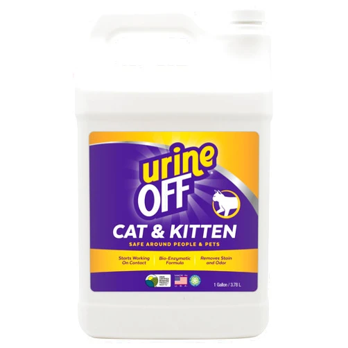 Urine OFF Kitten & Cat Pet Stain Remover | Fresh Scent Carpet Cleaner | Bio Enzymatic Stain & Urine Odor Eliminator | Pet Safe Cleaner | 1 gal.