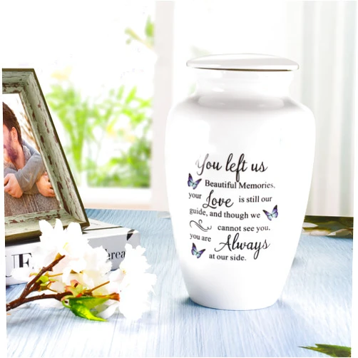 Abooxiu 10 Inches Cremation Urns for Human Ashes Ceramic Keepsake Urns Butterfly Urns for Human Ashes Adult Urns-Decorative Urns-Funeral Urns-Up to 200 lbs