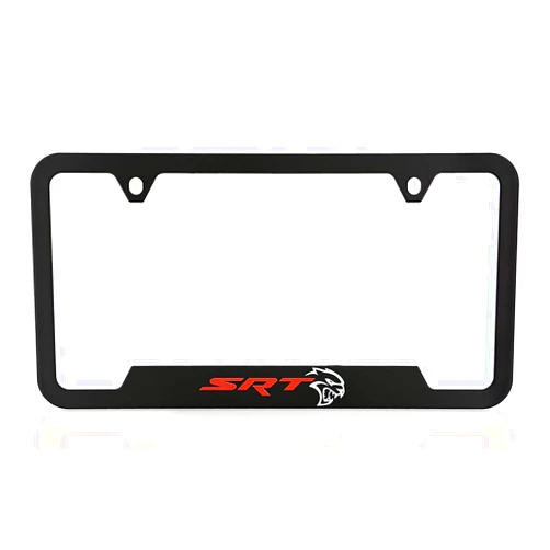 Dodge Challenger SRT Hellcat Plastic BLack License Plate Frame Tag Holder