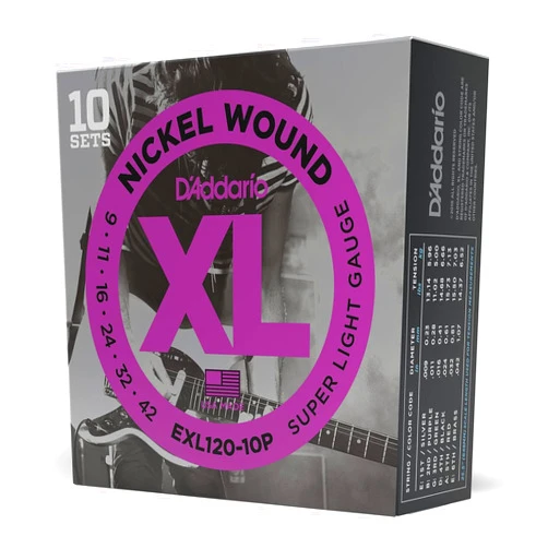 D'Addario EXL120-10P Electric Super Light 9-42 10-Pack