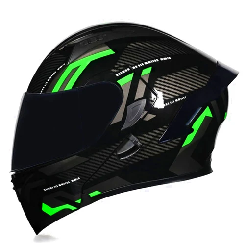 Woljay Full Face Flip Up Motorcycle Modular Helmet Integrated Motorbike Dual Visor for Adults Men Women Moped Street Racing DOT Approved