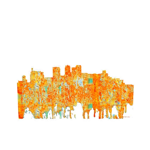 Trademark Fine Art 'Birmingham Alabama Skyline Rust' Canvas Art by Marlene Watson 16x24