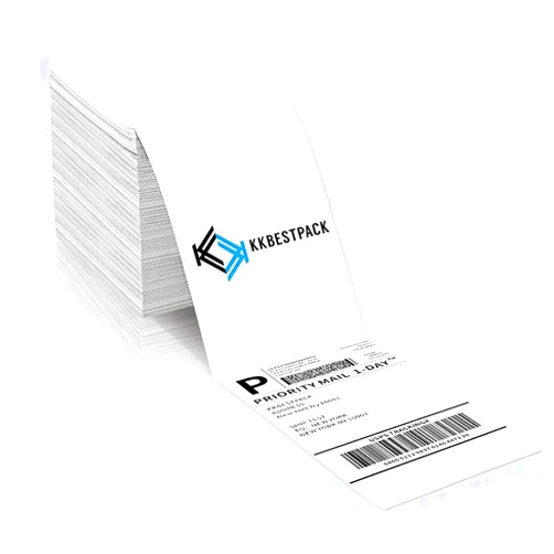 KKBESTPACK Fan Fold 4”x 6”Direct Thermal Shipping Labels (500 Labels) (FF-LB)