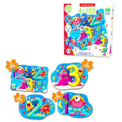 The Learning Journey My First 4-in-A-Box Puzzle - 123 - Puzzles for 2 Year Olds - STEM Educational Toddler Toys & Gifts for Boys & Girls Ages 2 and Up - Award Winning Puzzles