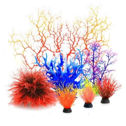 MyLifeUNIT Aquarium Plants, 7 Pack Artificial Coral Ornament for Fish Tank Decorations (Multicolor)