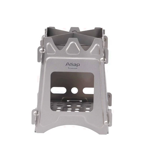ATiAP Ultralight Titanium Wood Burning Stove Outdoor Camping Multi-Fuels Alcohol Stove BBQ Stove WS009ST-Ti (Wood Burning Stove)