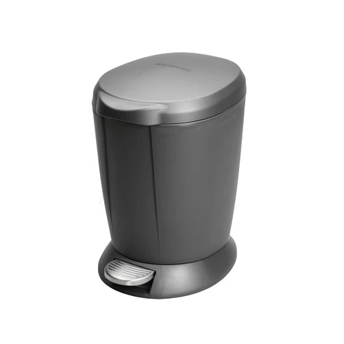 simplehuman Plastic Mini Step Can, Grey, 6L