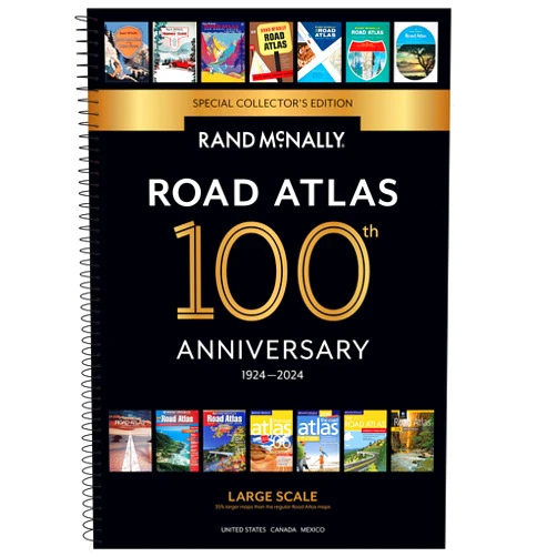 By Rand McNally (Author) Rand McNally 2024 Large Scale Road Atlas - 100th Anniversary Collector's Edition (The Rand McNally Large Scale Road Atlas)