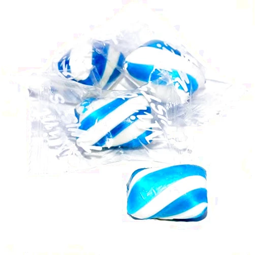 Naturejam Blue Cylinder Shaped Mint Candy Twists - 5 Pounds-For Gender Reveals or Baby Shower Parties
