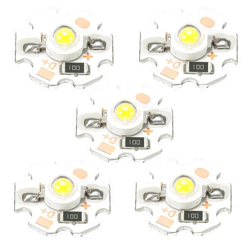 MECCANIXITY COB LED Light Chip Bead 1W 110lm 3000-3200K 20mm 5VDC Energy Saving Bulb for Spotlight Floodlight Replacement Warm White 20Pcs