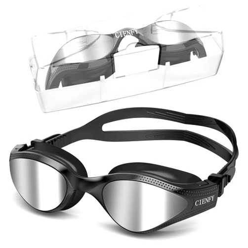 Cienfy Unisex-Adult Swim Goggles, Polarized Goggles Swimming Men Women, Anti-fog Leak-proof Clear Vision Underwater