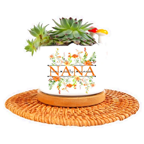 IZI POD Custom Nana Flower Pot, Personalized Garden Gifts for Nana, Grandma, Mother, Mom, Mimi, Grandma Garden Decor, Grandma Garden Gifts, Birthday, from Grandkids, Planter Pot