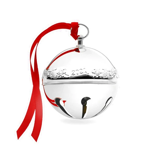 Wallace 51st Edition 2021 Silver Plated Sleigh Bell Ornament, Silver for Christmas